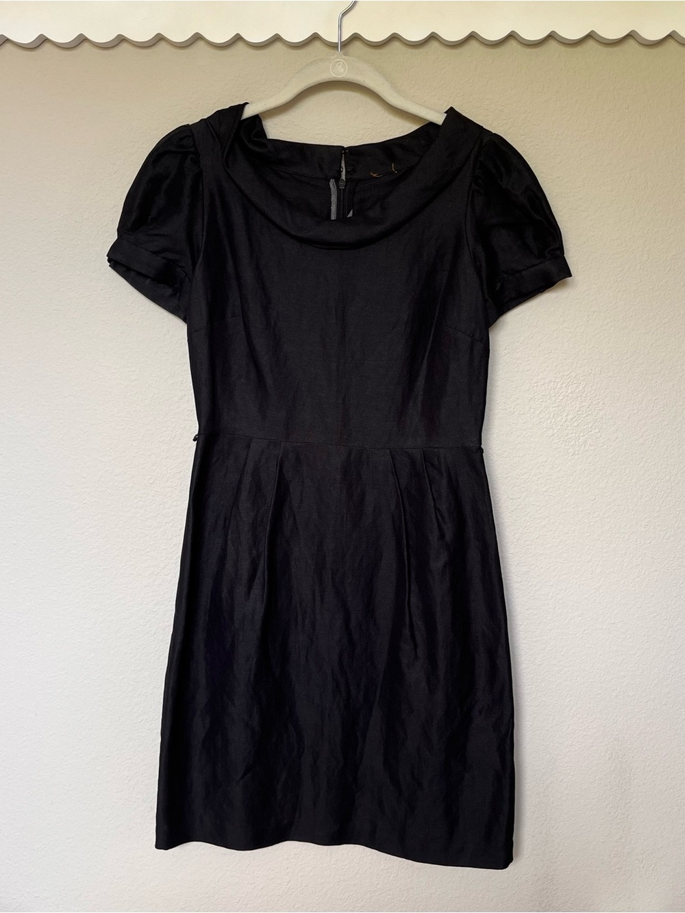 Classic Black Short-Sleeve Sheath Dress